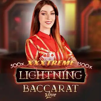 Lightning Baccarat online game logo by Evolution on dazardbet.pt