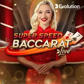 Super Speed Baccarat slot logo by Evolution at DazardBet Casino
